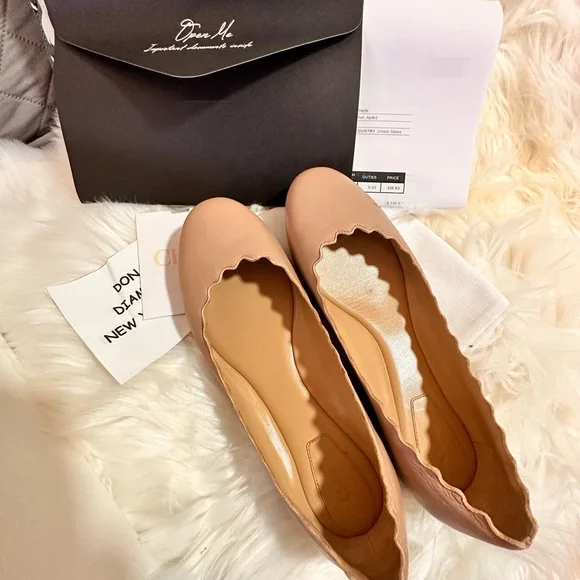 CHLOE Women's Lauren Ballet Flats 💯 Authentic